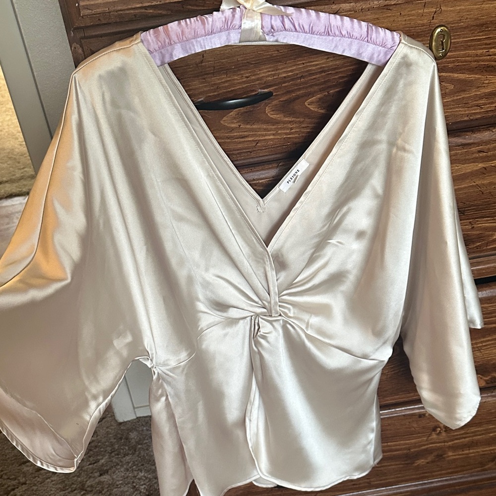 Drapey champagne colored top